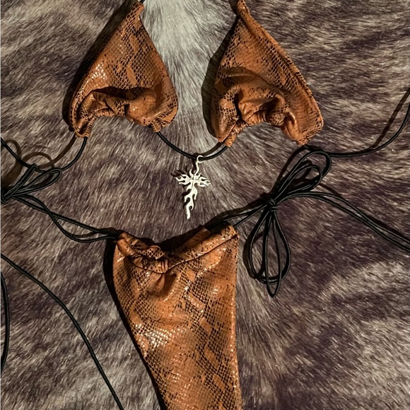 Fashion Nova Other - Brown Snakeskin Bikini Set